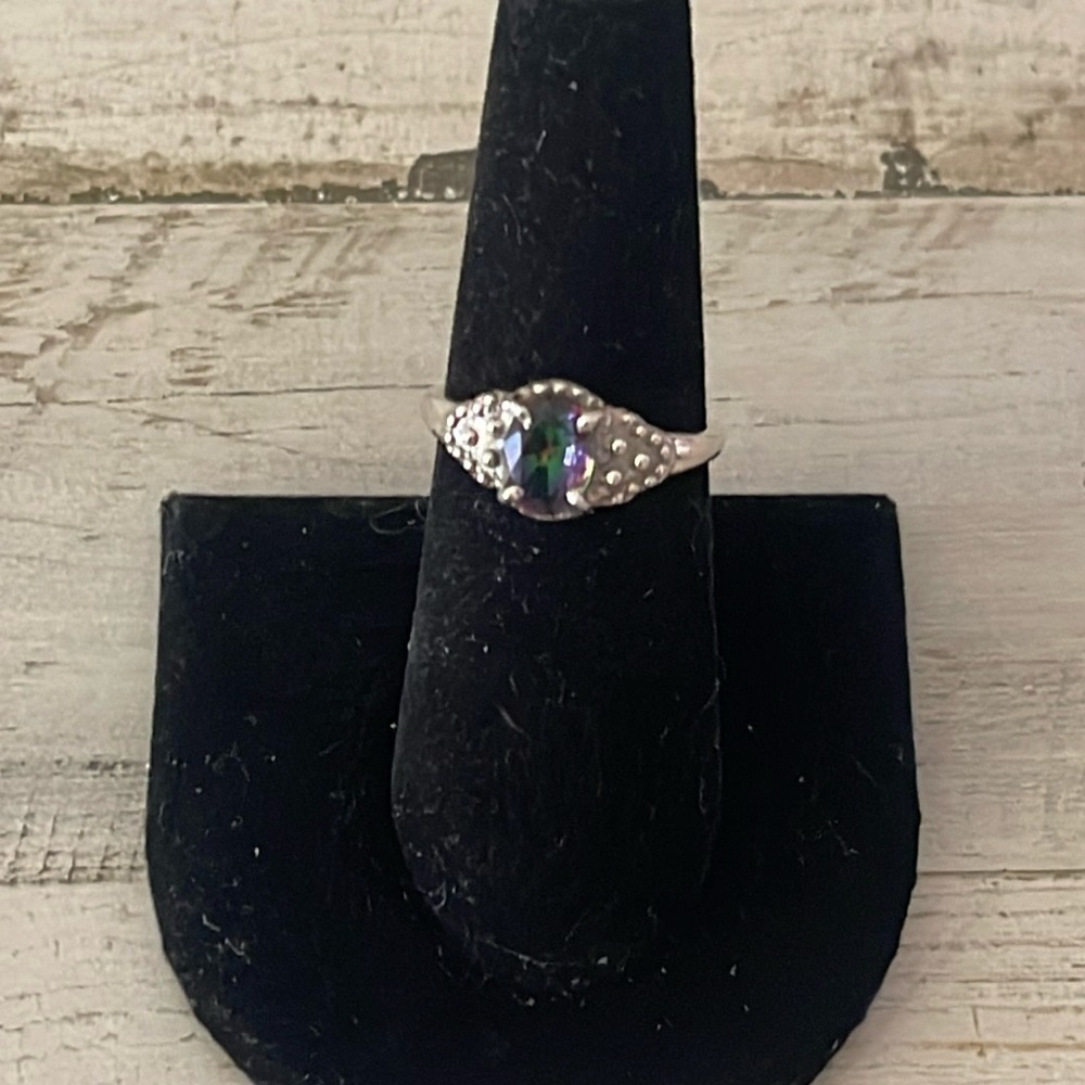Sparkling Mystic Topaz Silver Ring. - Picture 3 of 8